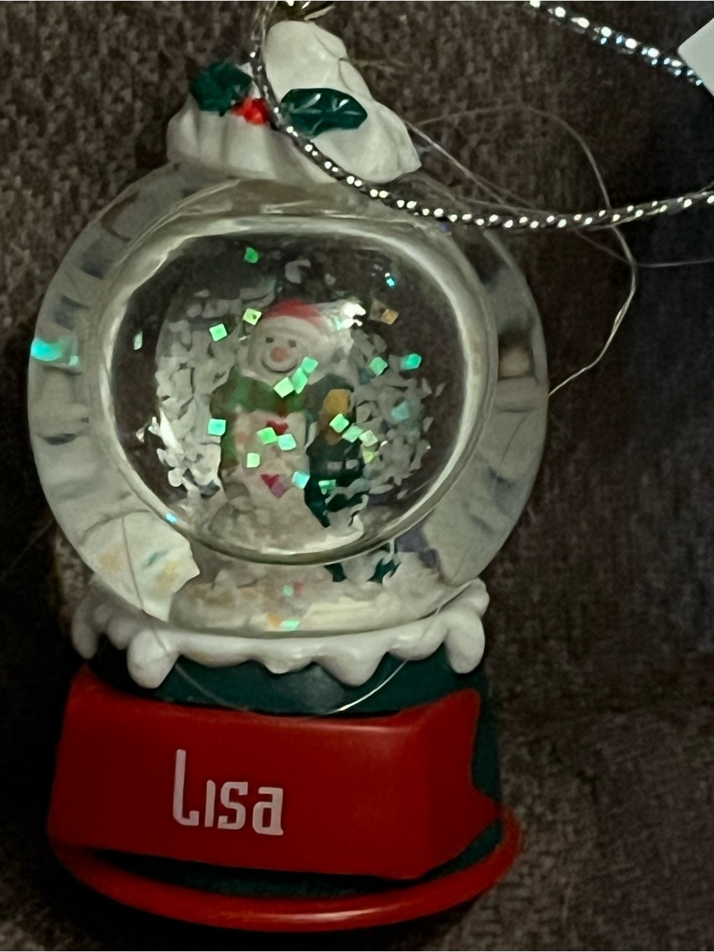 Personalized 'Lisa' Red Snow Globe Ornament - Home Accents